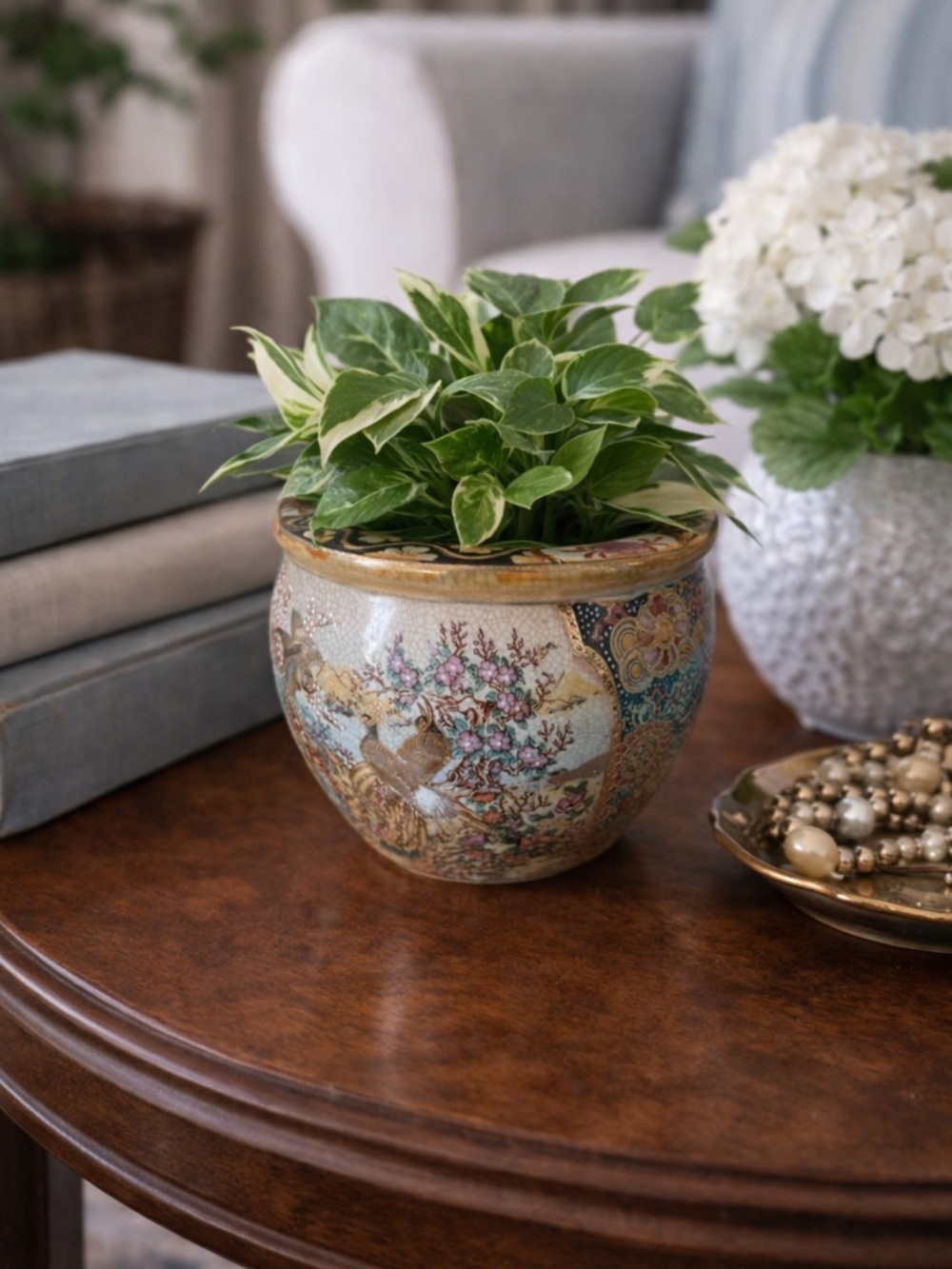 Vintage Satsuma Flower Pot